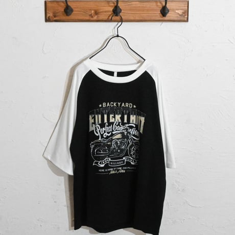 16/TC天竺 ラグランTシャツ(イーグル、モーターサイクル)