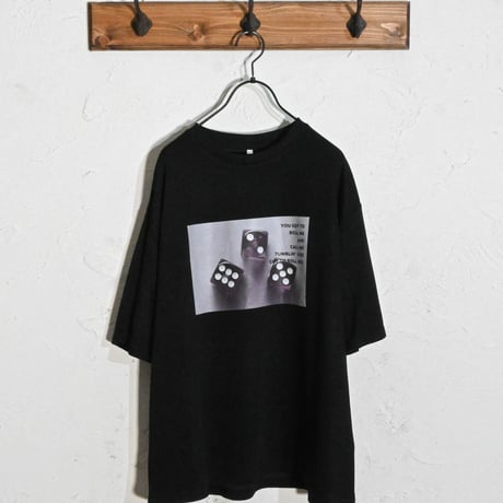 ダンボールニット クルーネック転写プリントTシャツ(DICE)