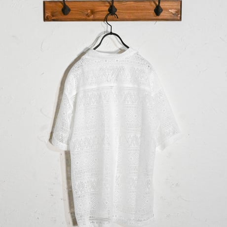 モノトーンレース オープンカラーシャツS/S
