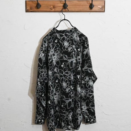 総柄ドロップショルダー LSシャツ