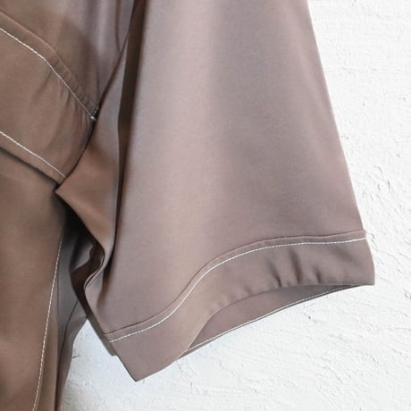 ポリ無地 ビッグステッチングシャツ