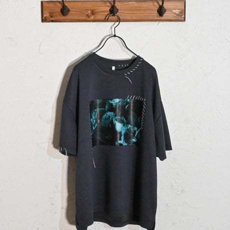 ダンボールニット ハンドステッチルーズクルー プリントTシャツ