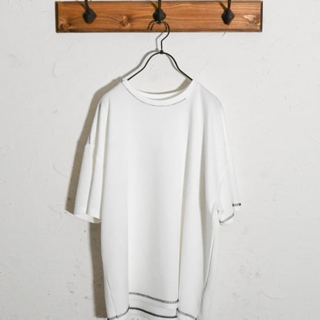 ダンボールニット ステッチング ルーズクルーTシャツ