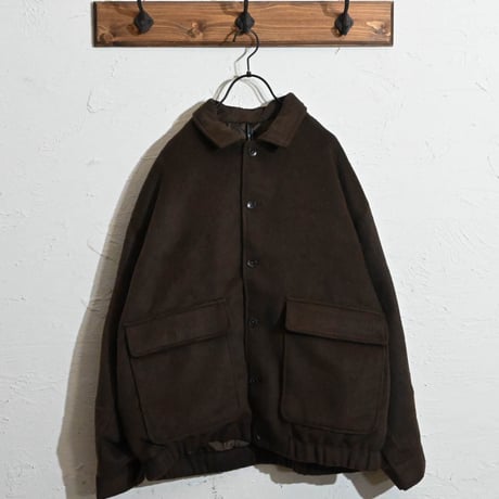 シャギーフェイクウール裾シャーリングブルゾン