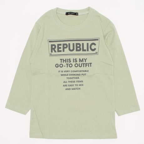 七分袖プリントTシャツ