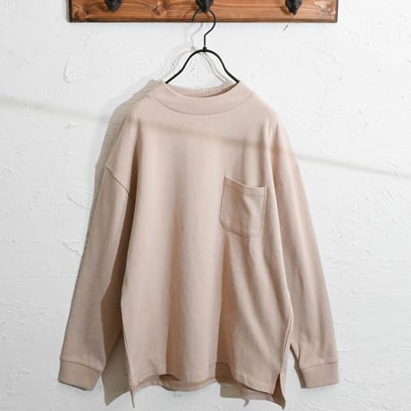 モックネックポケットロングTシャツ