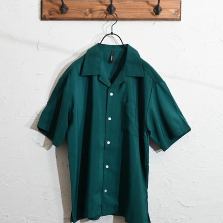 ポリ無地 オープンカラーシャツS/S