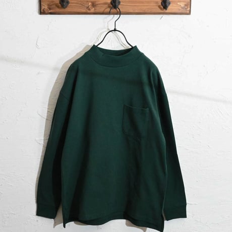モックネックポケットロングTシャツ