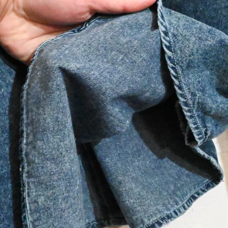 6.5oz デニム 袖ギャザーBIGシャツ