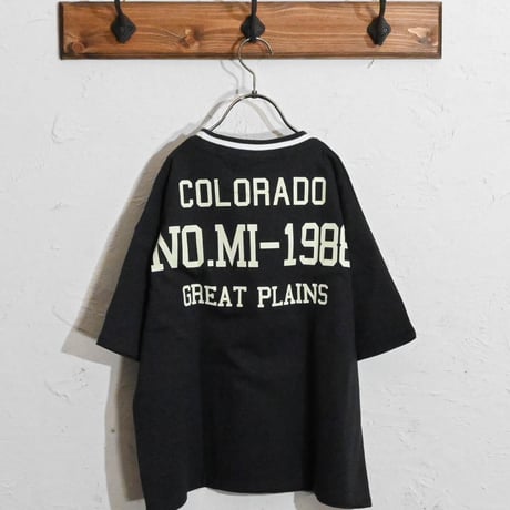 ラインリブ 柄込みTシャツ