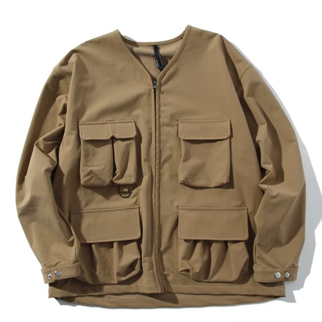 フィッシングポケットノーカラージャケット