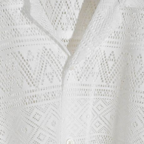 モノトーンレース オープンカラーシャツS/S