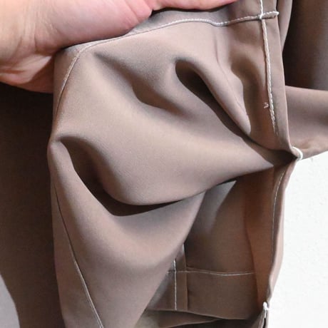 ポリ無地 ビッグステッチングシャツ