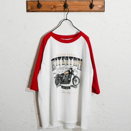 16/TC天竺 ラグランTシャツ(イーグル、モーターサイクル)
