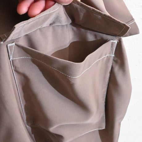 ポリ無地 ビッグステッチングシャツ