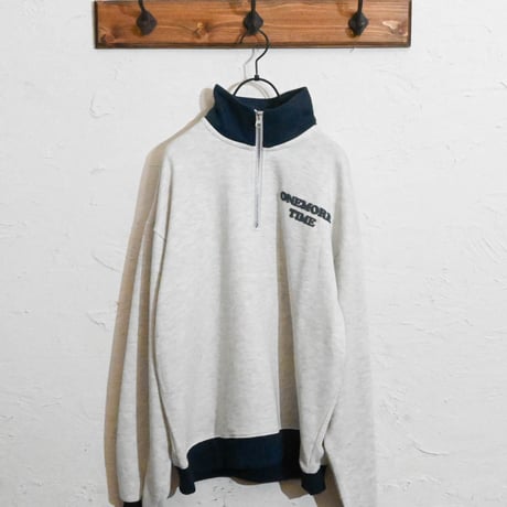 TC 裏毛 バックプリント ハーフZIPスウェット(ハートROGO)