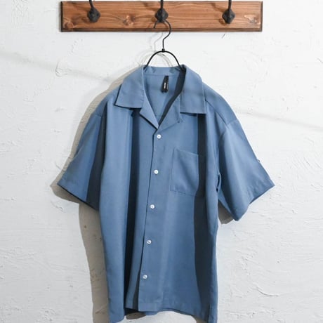 ポリ無地 オープンカラーシャツS/S