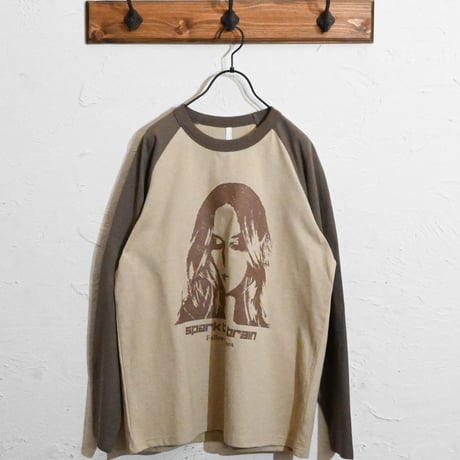 16/天竺ラグラン 切り替えプリント Tシャツ(WOMAN)
