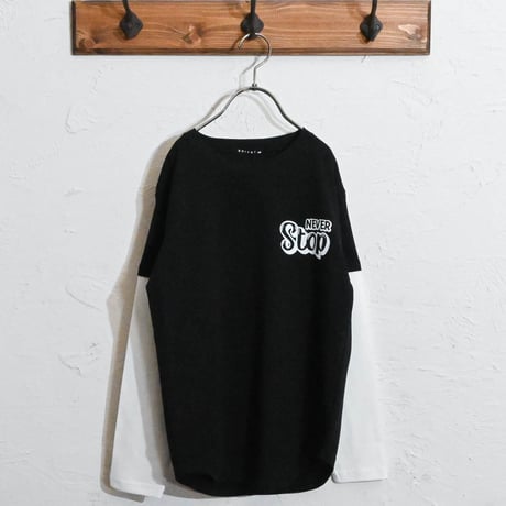 ちょいBIGフェイクレイヤード ロングTシャツ