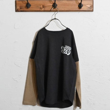 ちょいBIGフェイクレイヤード ロングTシャツ