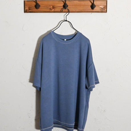 ダンボールニット ステッチング ルーズクルーTシャツ