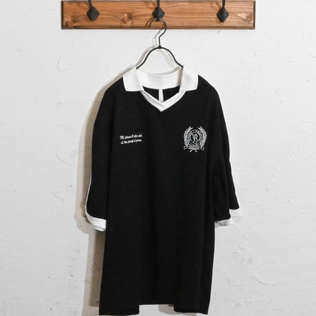 16/TC天竺 ライン入りスキッパーTシャツ
