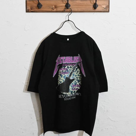 16/TC天竺 プリントロックTシャツ(Guitar)