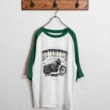 16/TC天竺 ラグランTシャツ(イーグル、モーターサイクル)