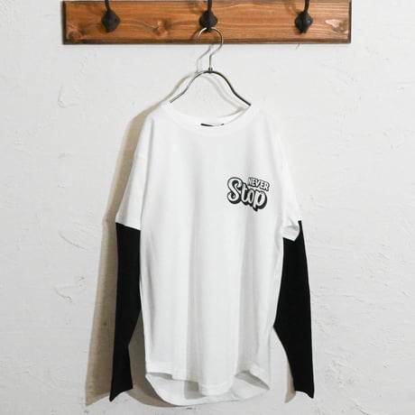 ちょいBIGフェイクレイヤード ロングTシャツ