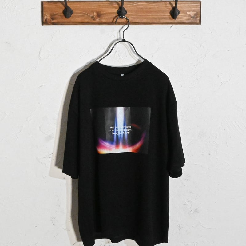 ダンボールニット クルーネック転写プリントTシャツ