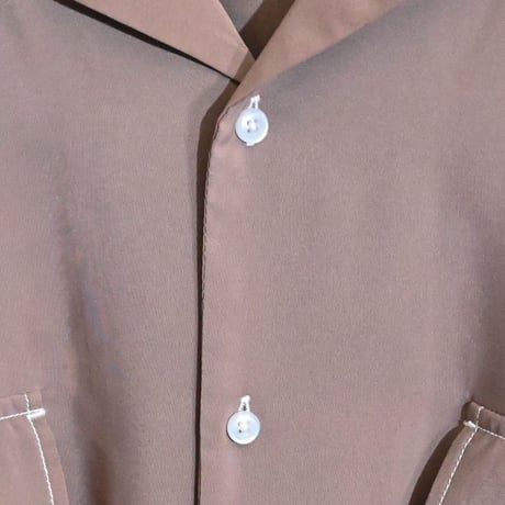 ポリ無地 ビッグステッチングシャツ