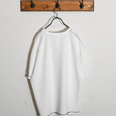 ダンボールニット ステッチング ルーズクルーTシャツ