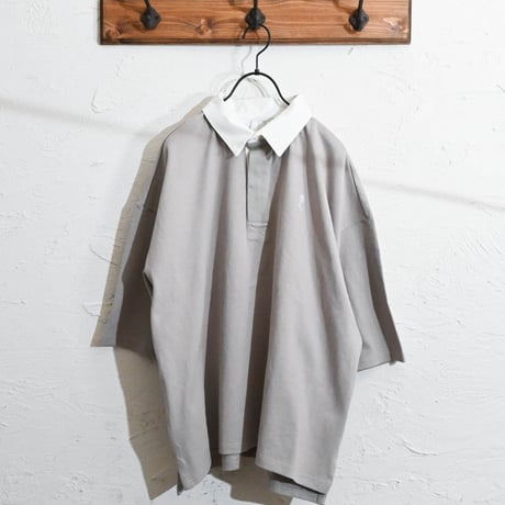 10天竺 バラ刺繍ラガーシャツ