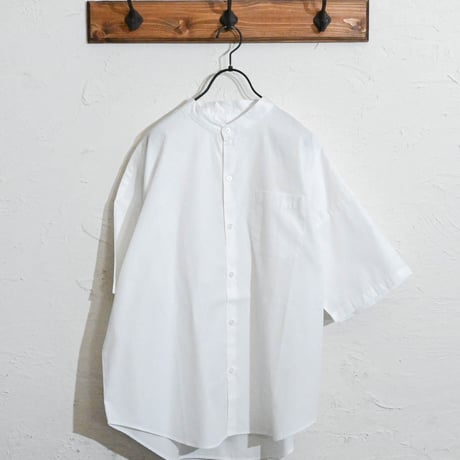 綿ブロード バンドカラービッグシャツ