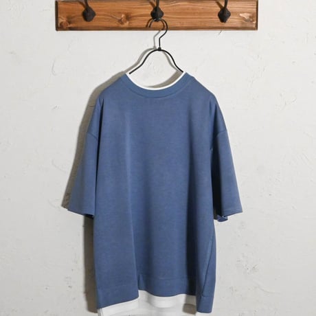 ダンボールニット フェイクレイヤードクルーTシャツ