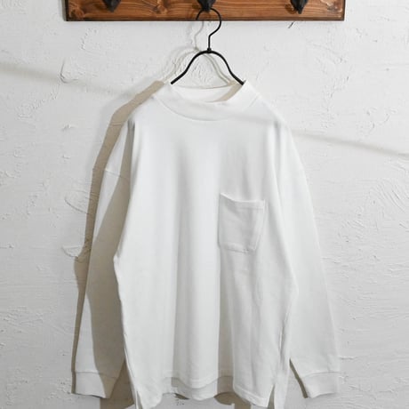 モックネックポケットロングTシャツ
