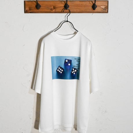 ダンボールニット クルーネック転写プリントTシャツ(DICE)