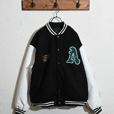 ポリメルトン×PU  ワッペンスタジアムジャンパー