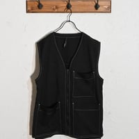 ポリエステル 配色ステッチZIPベスト