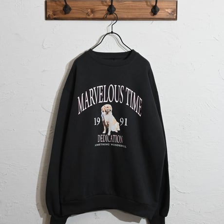 裏起毛プリントクルーネックスウェット(DOG)