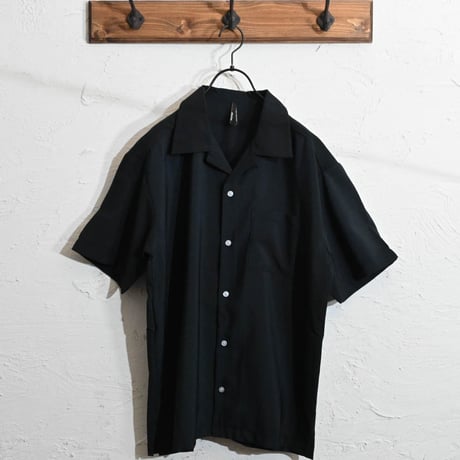 ポリ無地 オープンカラーシャツS/S