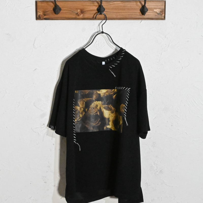 ダンボールニット ハンドステッチルーズクルー プリントTシャツ