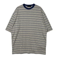 【P.O.S】OVERSIZE BORDER TEE GRAY
