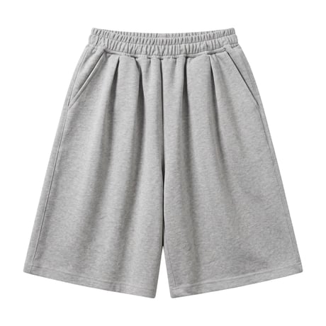 【P.O.S】TUCK SWEAT SHORT PANTS GRAY