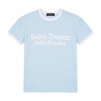 【P.O.S】RINGER PRINT TEE SKY