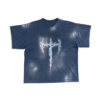 【ADONIS ORBIT PROJECT】TRINITY DISTRESSED T-SHIRTS WASHED NAVY