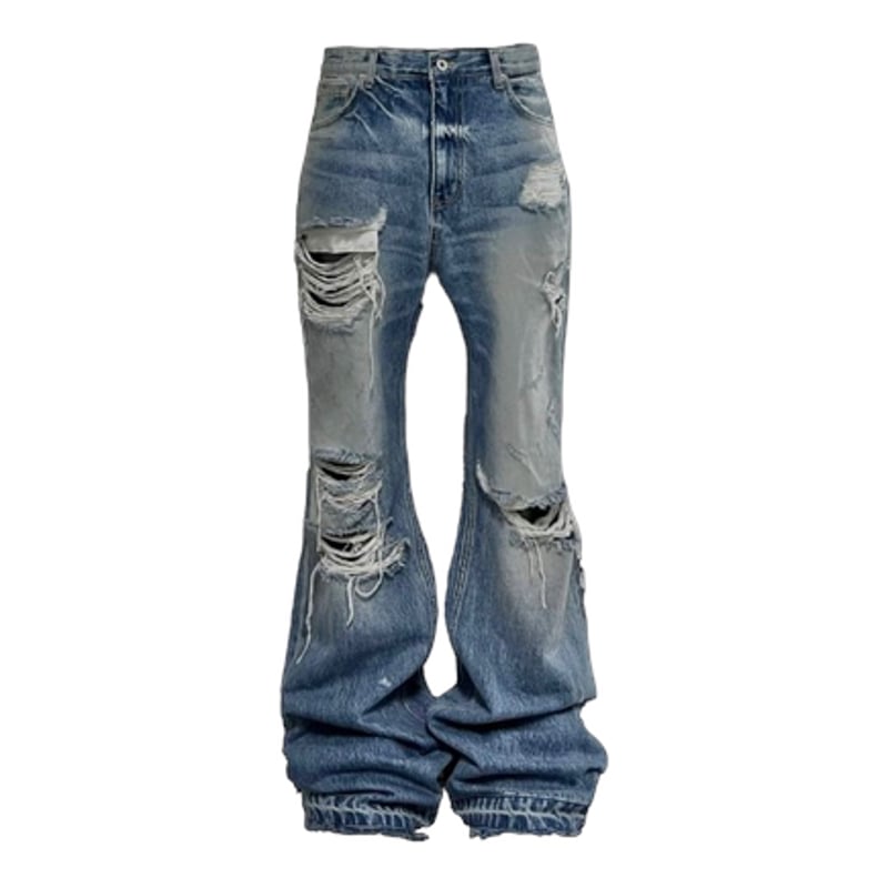 EMOSTANCECLUB】DESTROYED FLARE JEANS | AURUM EMOSTANCECLUB】DESTROYED FLARE JEANS | AURUM