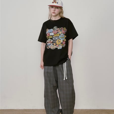 【HONO REPORT】STICKER T-SHIRT BLACK