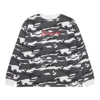 【EMOSTANCECLUB】CAMOUFLAGE CREW NECK SLEEVE WHITE