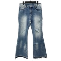 GOAR】STRAPPED OIL FLARE PANTS | AURUM
